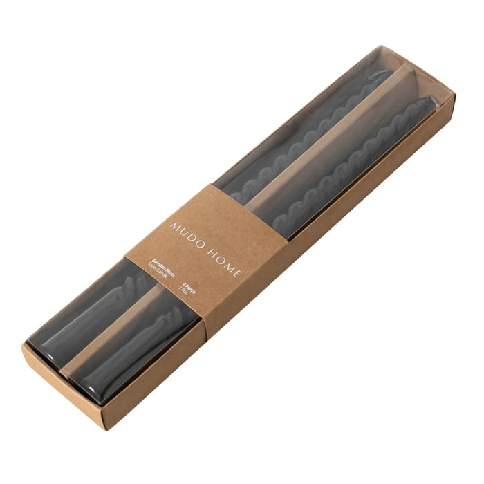 2Lİ BURGULU ŞAMDAN MUM SİYAH 25CM