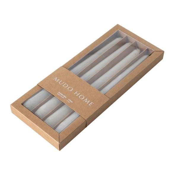 Mudo Home 4Lü Şamdan Mum Krem 25Cm Renksiz