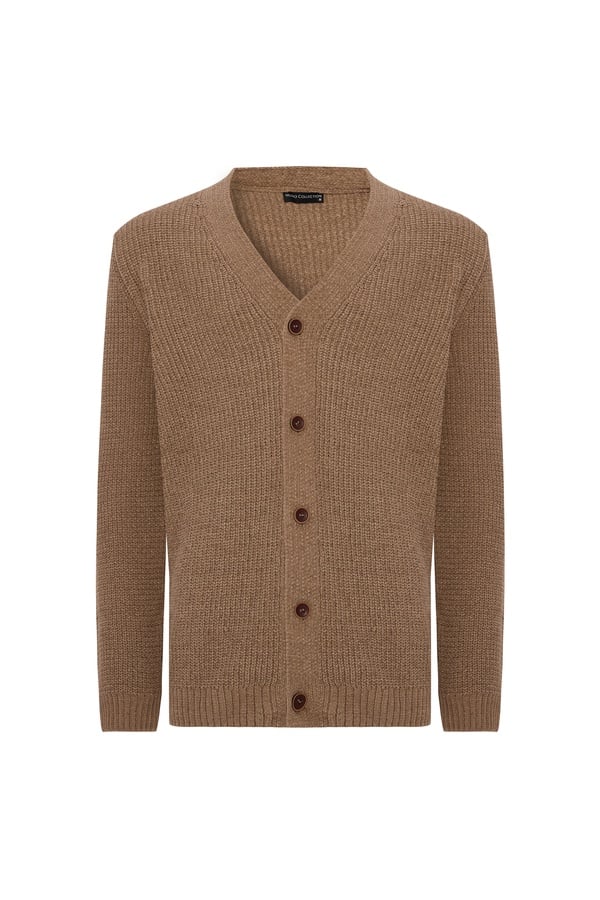 V YAKA DÜĞMELİ TRİKO HIRKA