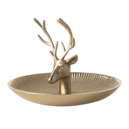 DEER GOLD DEKORATİF TABAK 15X20 CM