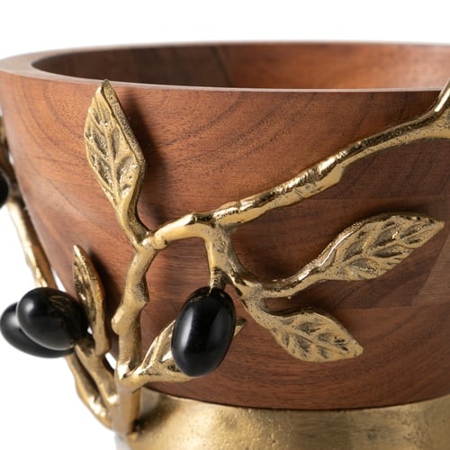  OLIVE AHŞAP DEKORATİF KASE 21X13CM