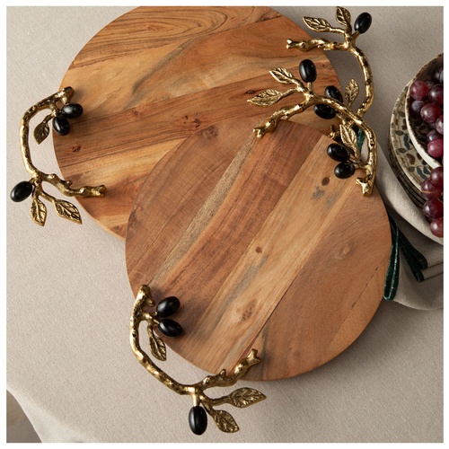  OLIVE AHŞAP DEKORATİF TEPSİ 38X28X6CM