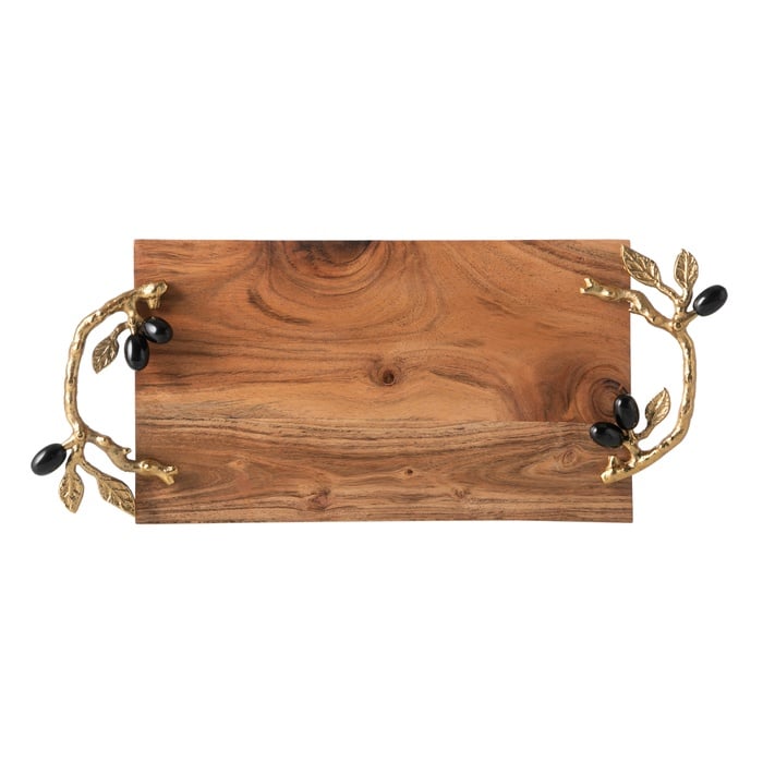 OLIVE AHŞAP DEKORATİF TEPSİ 50X20X6CM