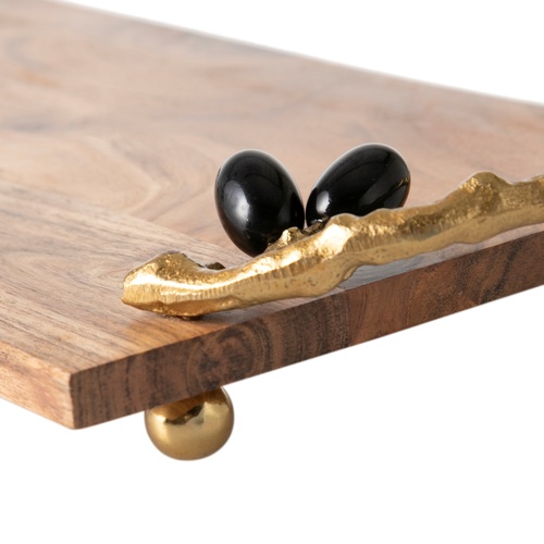  OLIVE AHŞAP DEKORATİF TEPSİ 50X20X6CM