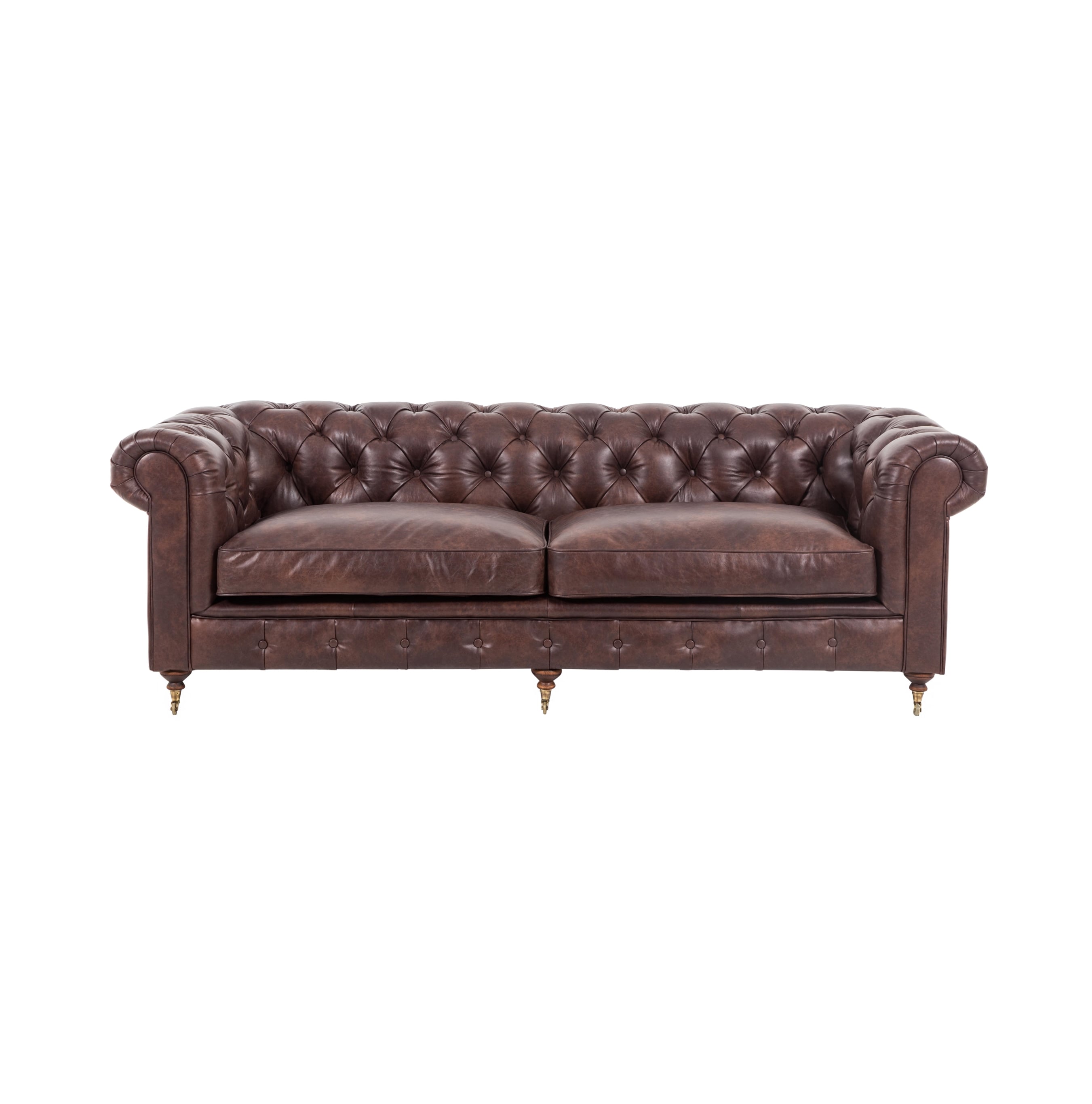 CHESTER ÜÇLÜ KOLTUK KIZIL KAHVE