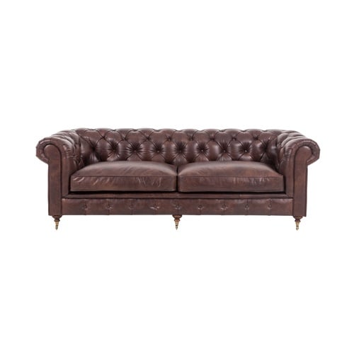 CHESTER ÜÇLÜ KOLTUK KIZIL KAHVE