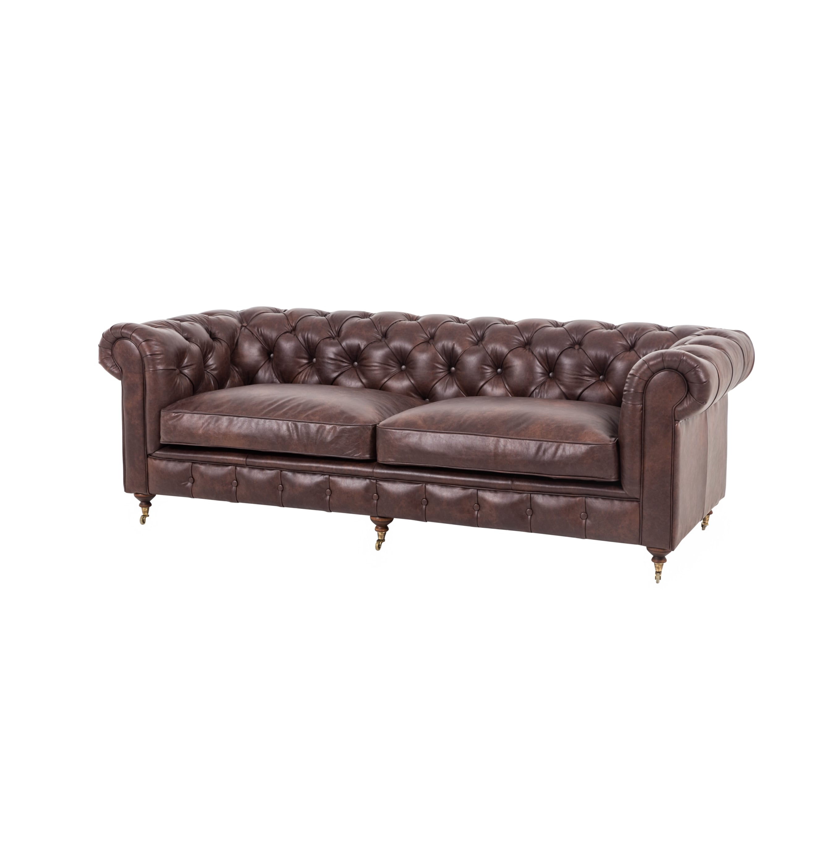 CHESTER ÜÇLÜ KOLTUK KIZIL KAHVE