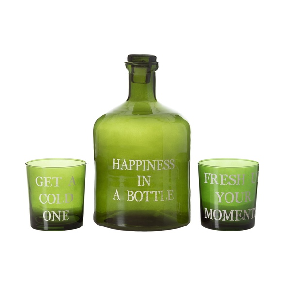 Mudo Home Retro Içecek Seti – Yeşil Renksiz