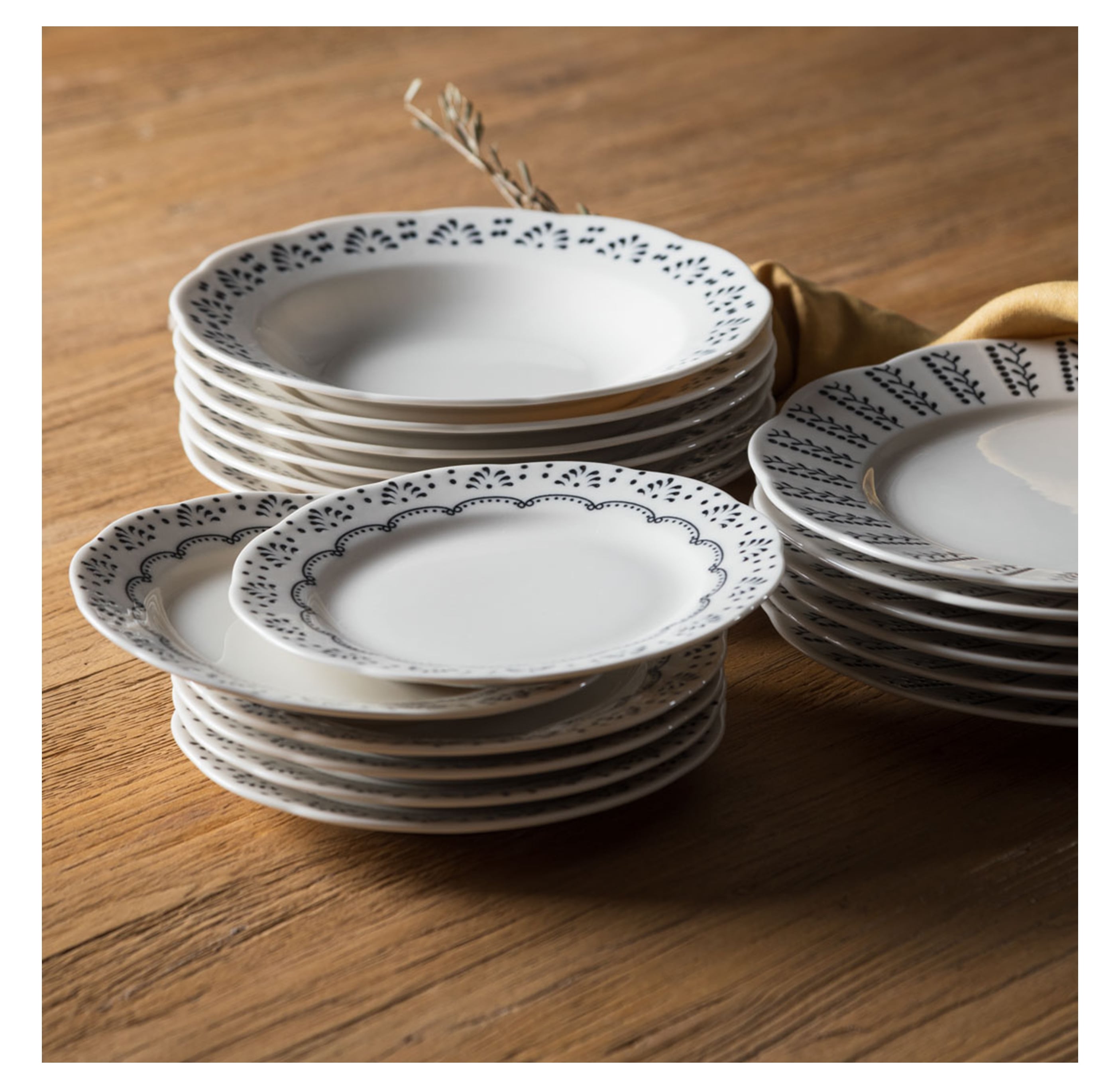 BLACK PEARL SERVİS TABAĞI SETİ 27CM -6LI