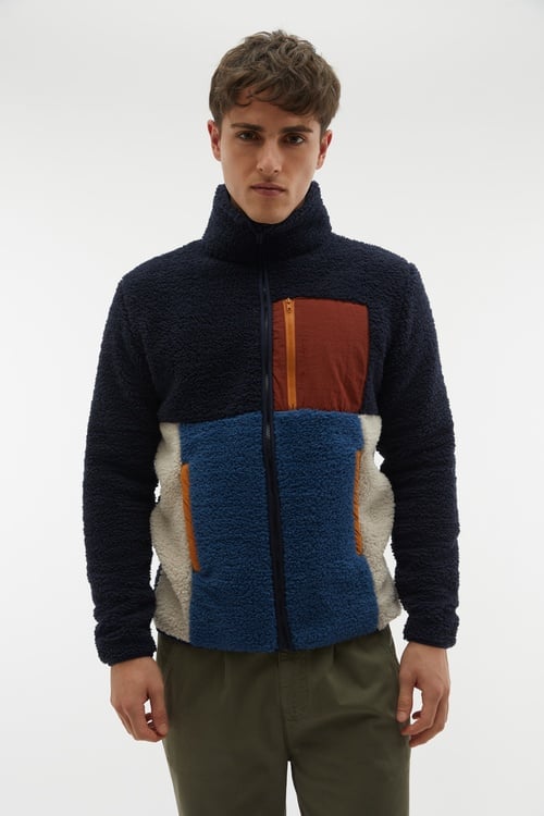 RENK BLOKLU FERMUARLI POLAR SWEATSHIRT