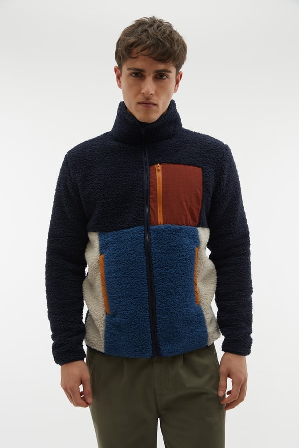 RENK BLOKLU FERMUARLI POLAR SWEATSHIRT