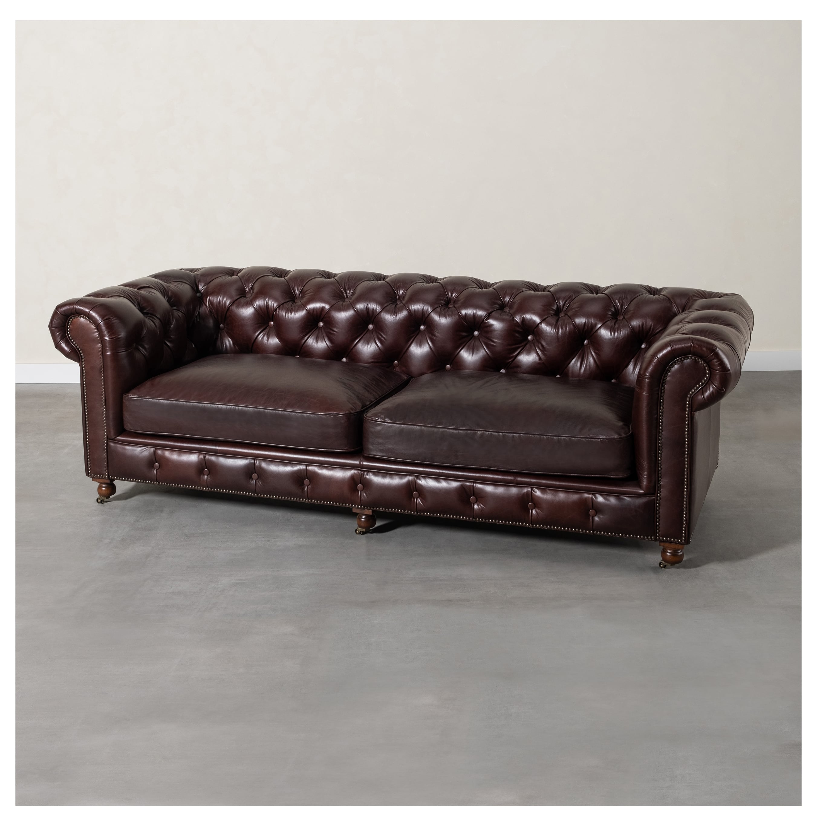 KENSINGTON ÜÇLÜ DERİ KOLTUK BIKER TAN