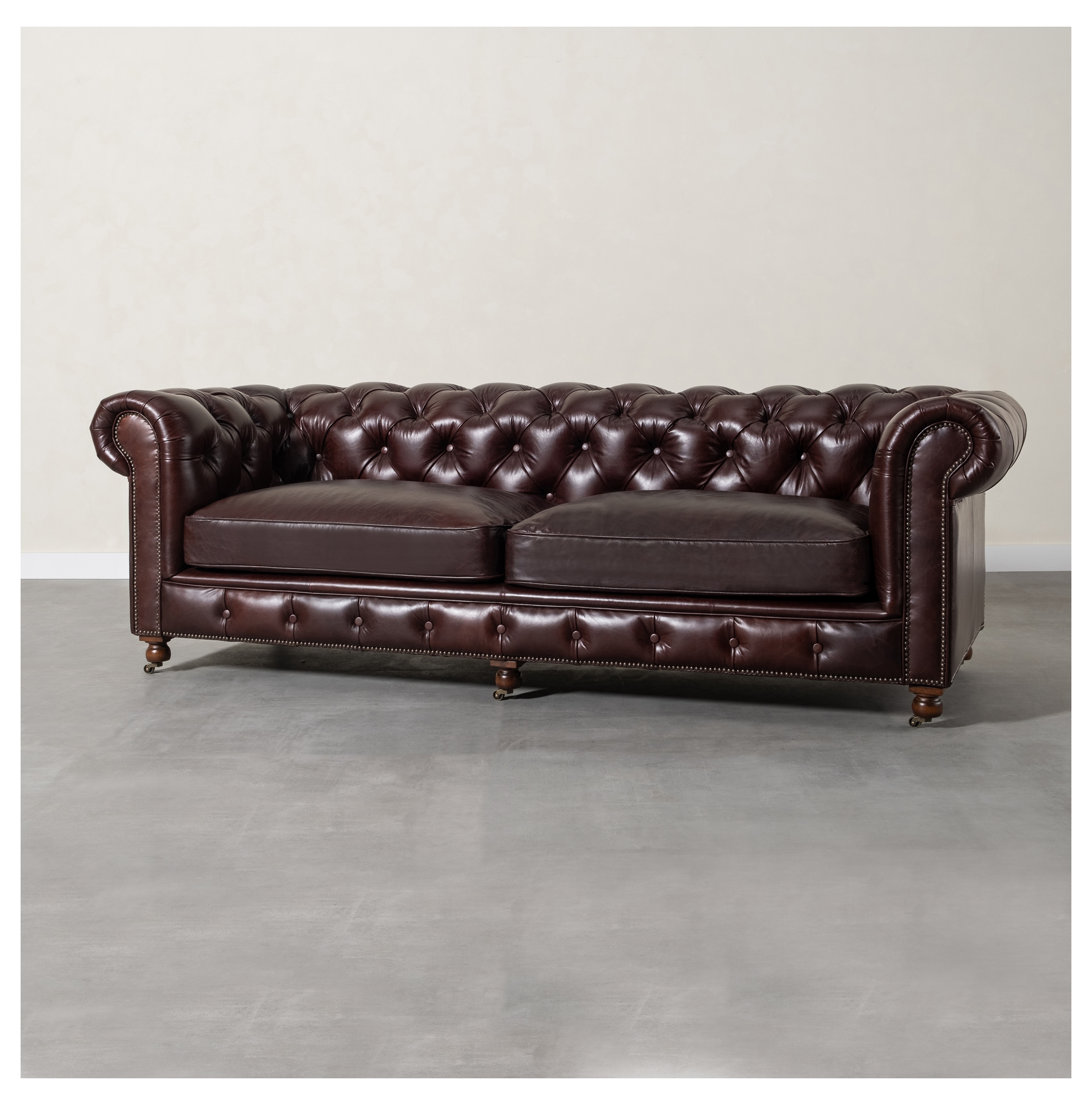 KENSINGTON ÜÇLÜ DERİ KOLTUK BIKER TAN