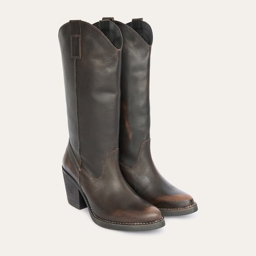 ESKİTMELİ HAKİKİ DERİ TOPUKLU ÇİZME