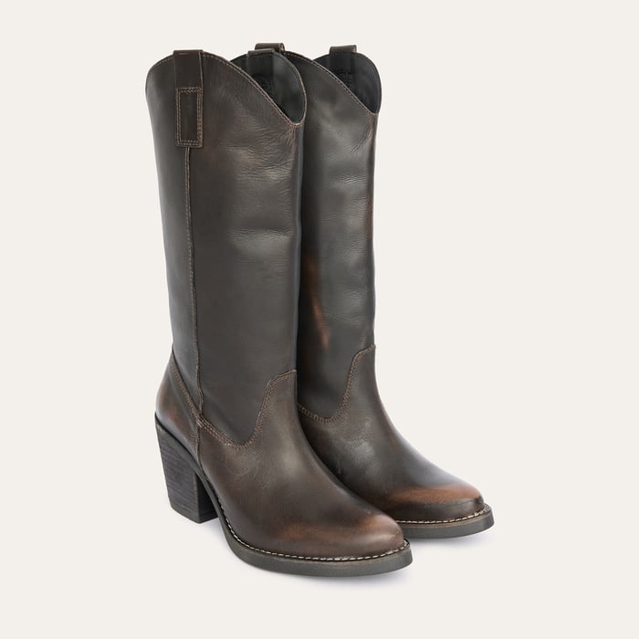 ESKİTMELİ HAKİKİ DERİ TOPUKLU ÇİZME