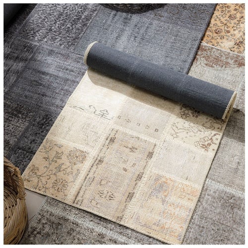 LIMA KOYU GRİ EL DİKİŞİ  PATCHWORK HALI 200x300 CM