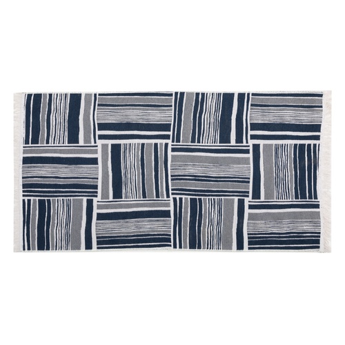  LARISSA PATCH ÇİFT TARAFLI KİLİM LACİVERT BEYAZ 80X150