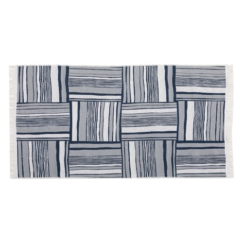  LARISSA PATCH ÇİFT TARAFLI KİLİM LACİVERT BEYAZ 80X150