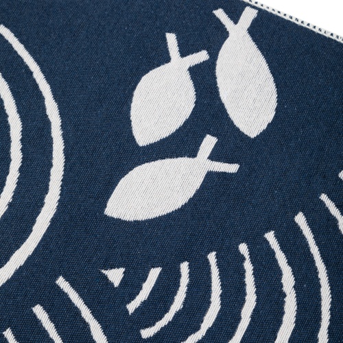  LARISSA WAVE ÇİFT TARAFLI KİLİM LACİVERT BEYAZ 80X150