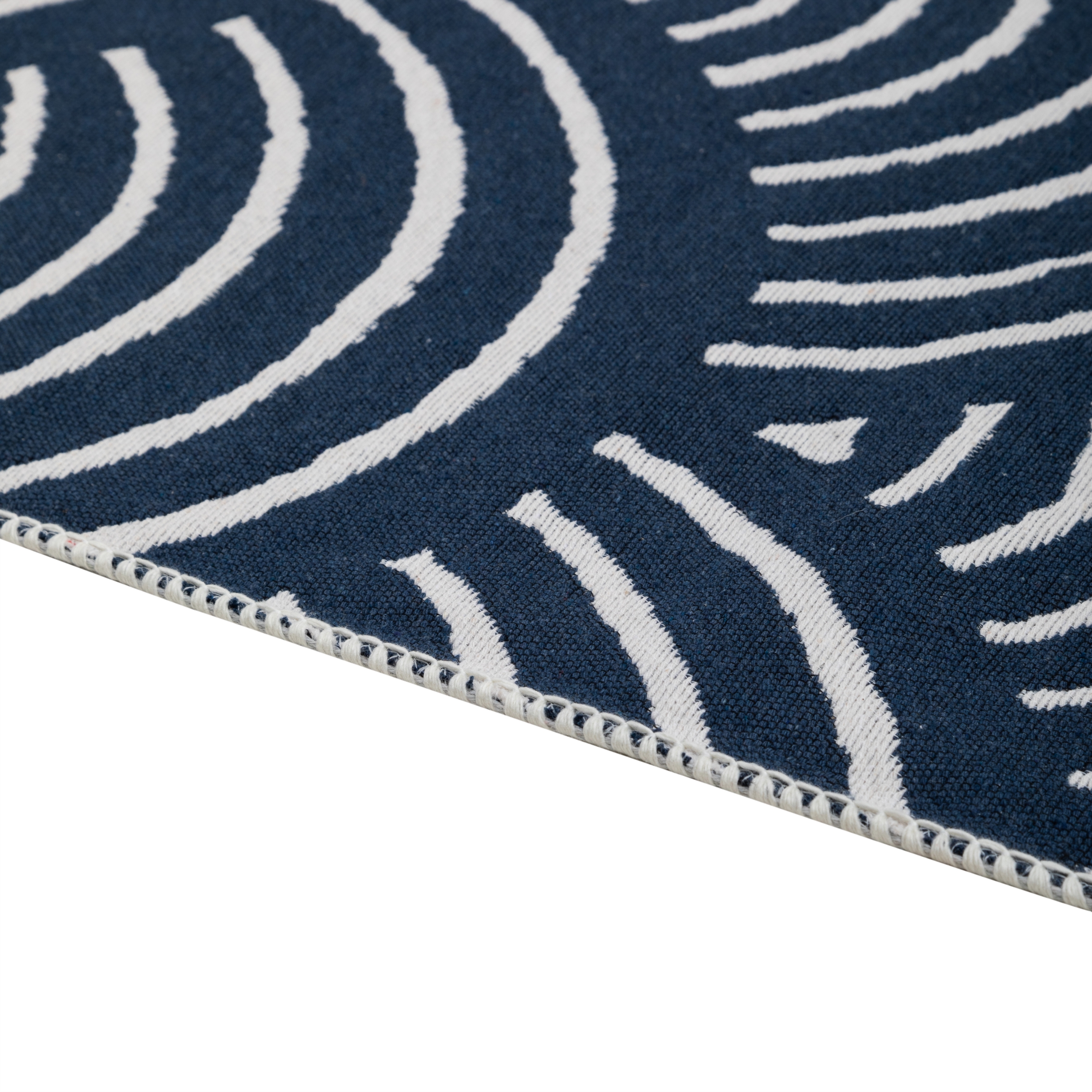 LARISSA WAVE ÇİFT TARAFLI KİLİM LACİVERT BEYAZ 80X150