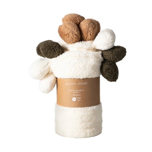  PONPONLU DİZ ÜSTÜ BATTANİYE MULTI 130X160