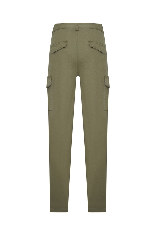 Erkek Haki Tapered Fit Cepli Pantolon