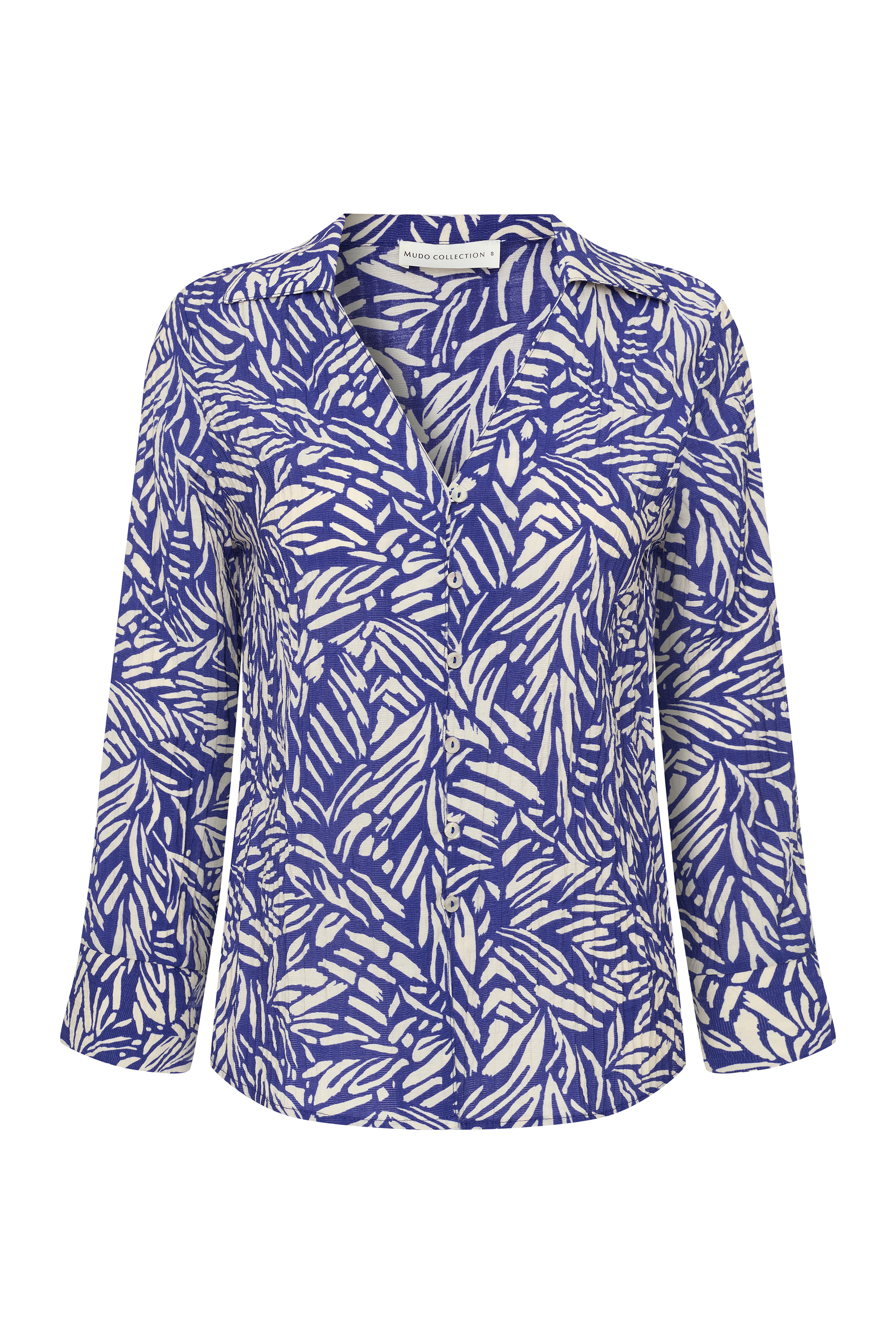 BASKILI V YAKA GÖMLEK BLUZ