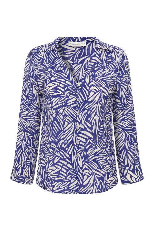  BASKILI V YAKA GÖMLEK BLUZ