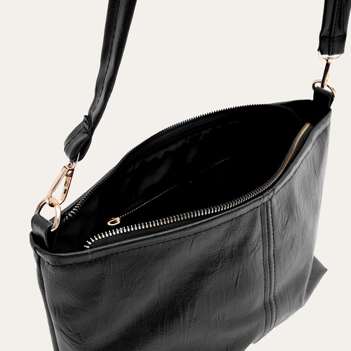  KIRIŞIK DERİ GÖRÜNÜMLÜ OMUZ ÇANTASI