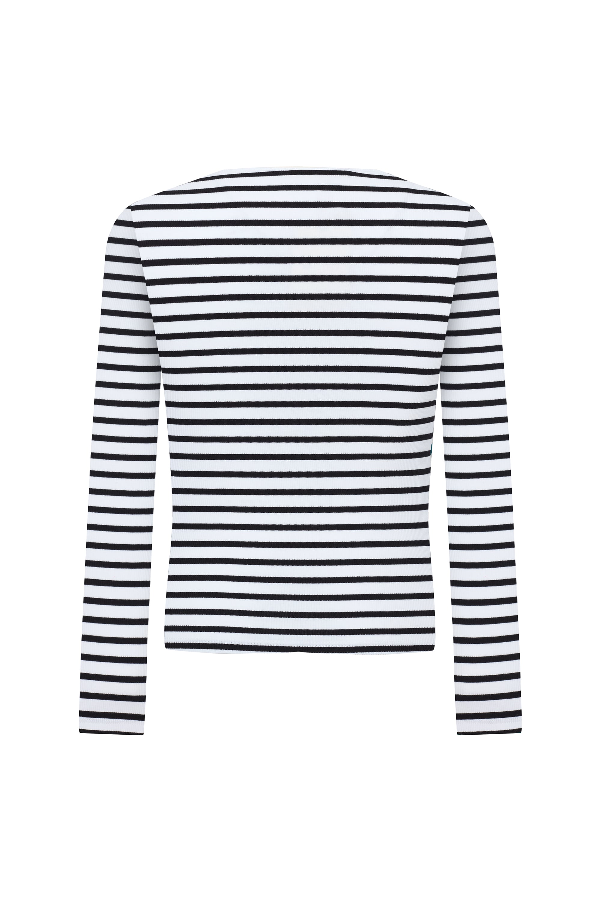 ÇİZGİLİ AÇIK YAKA UZUN KOLLU T-SHIRT