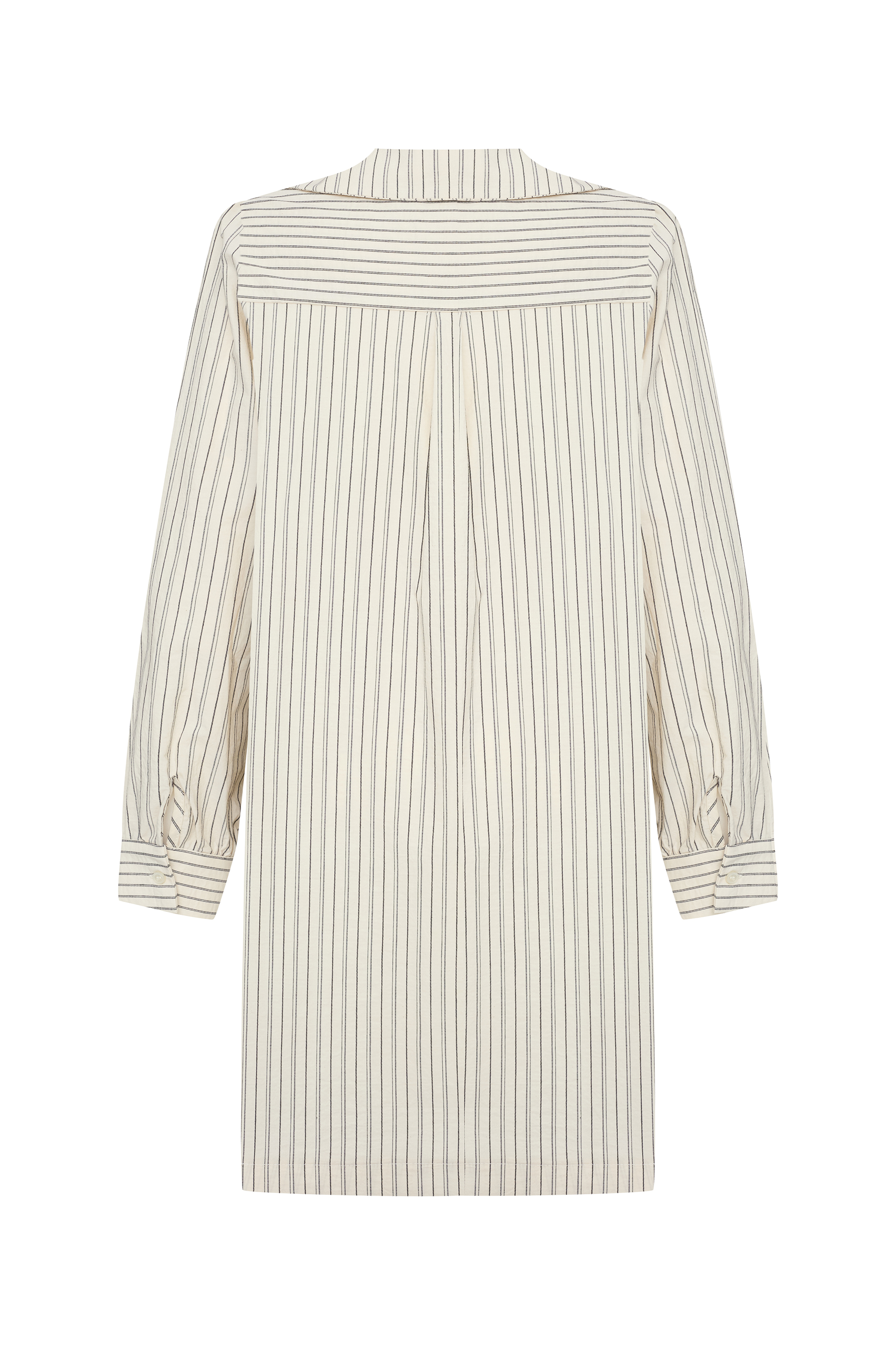 GÖMLEK YAKA ÇİZGİLİ MİNİ ELBİSE