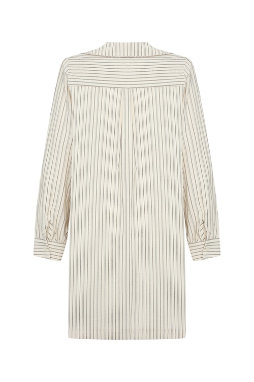  GÖMLEK YAKA ÇİZGİLİ MİNİ ELBİSE