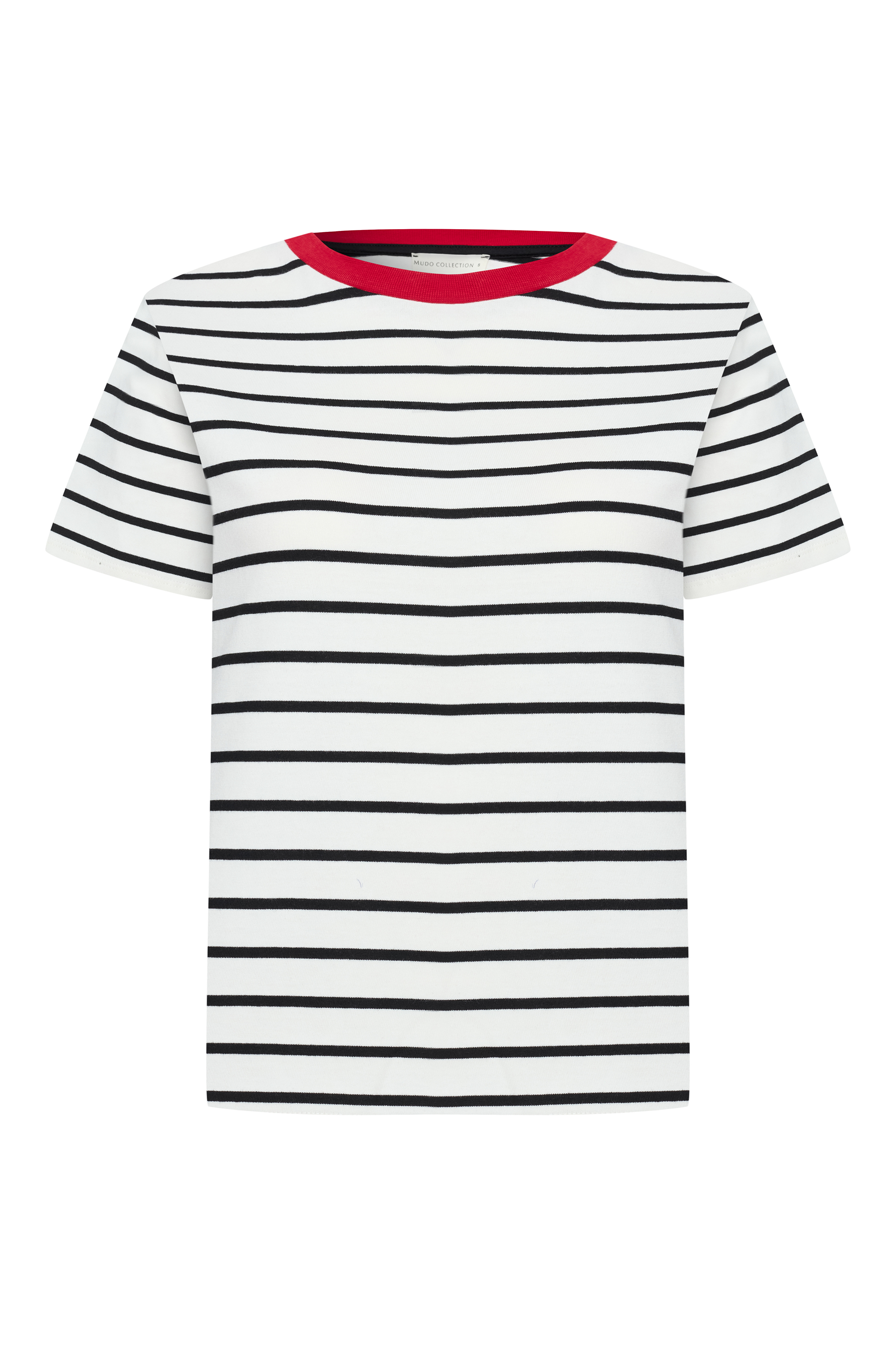 ÇİZGİLİ BİSİKLET YAKA KISA KOLLU T-SHIRT