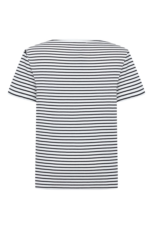  ÇİZGİLİ BİSİKLET YAKA KISA KOLLU T-SHIRT