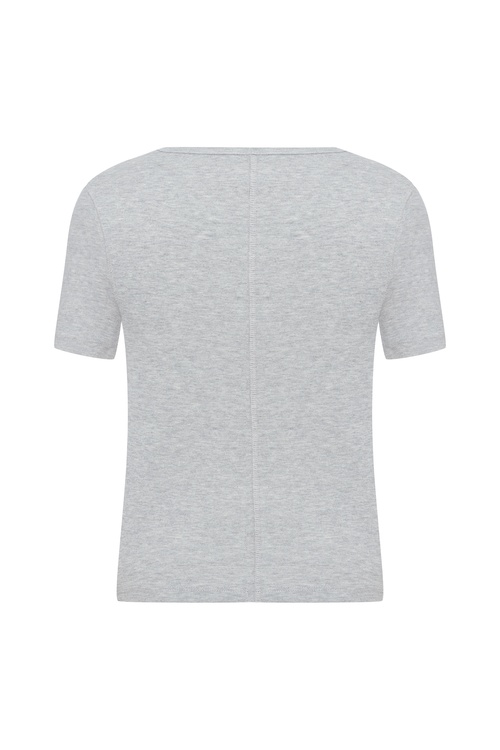  BİSİKLET YAKA FITTED KISA KOLLU T-SHIRT