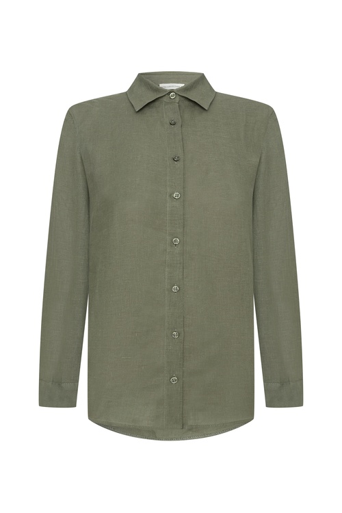  REGULAR FIT UZUN KOLLU KETEN GÖMLEK