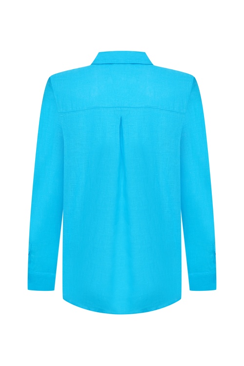  REGULAR FIT UZUN KOLLU KETEN GÖMLEK