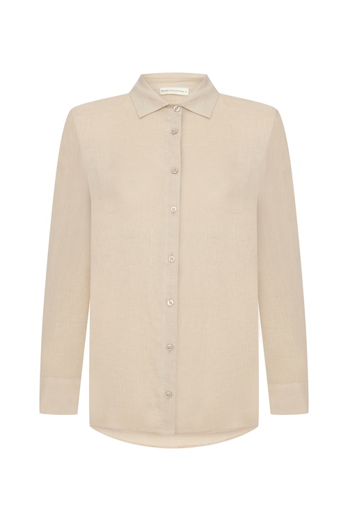  REGULAR FIT UZUN KOLLU KETEN GÖMLEK