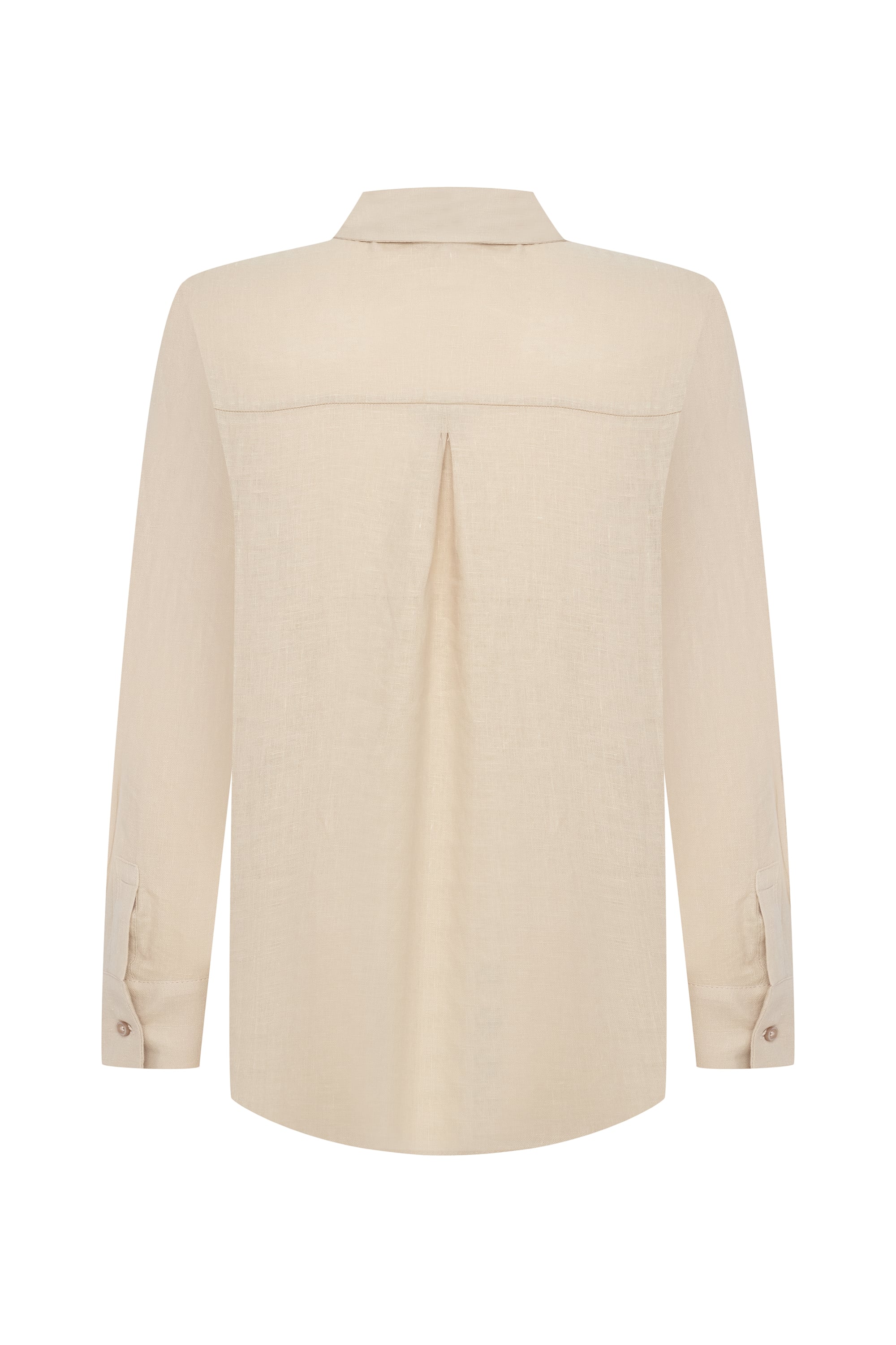 REGULAR FIT UZUN KOLLU KETEN GÖMLEK