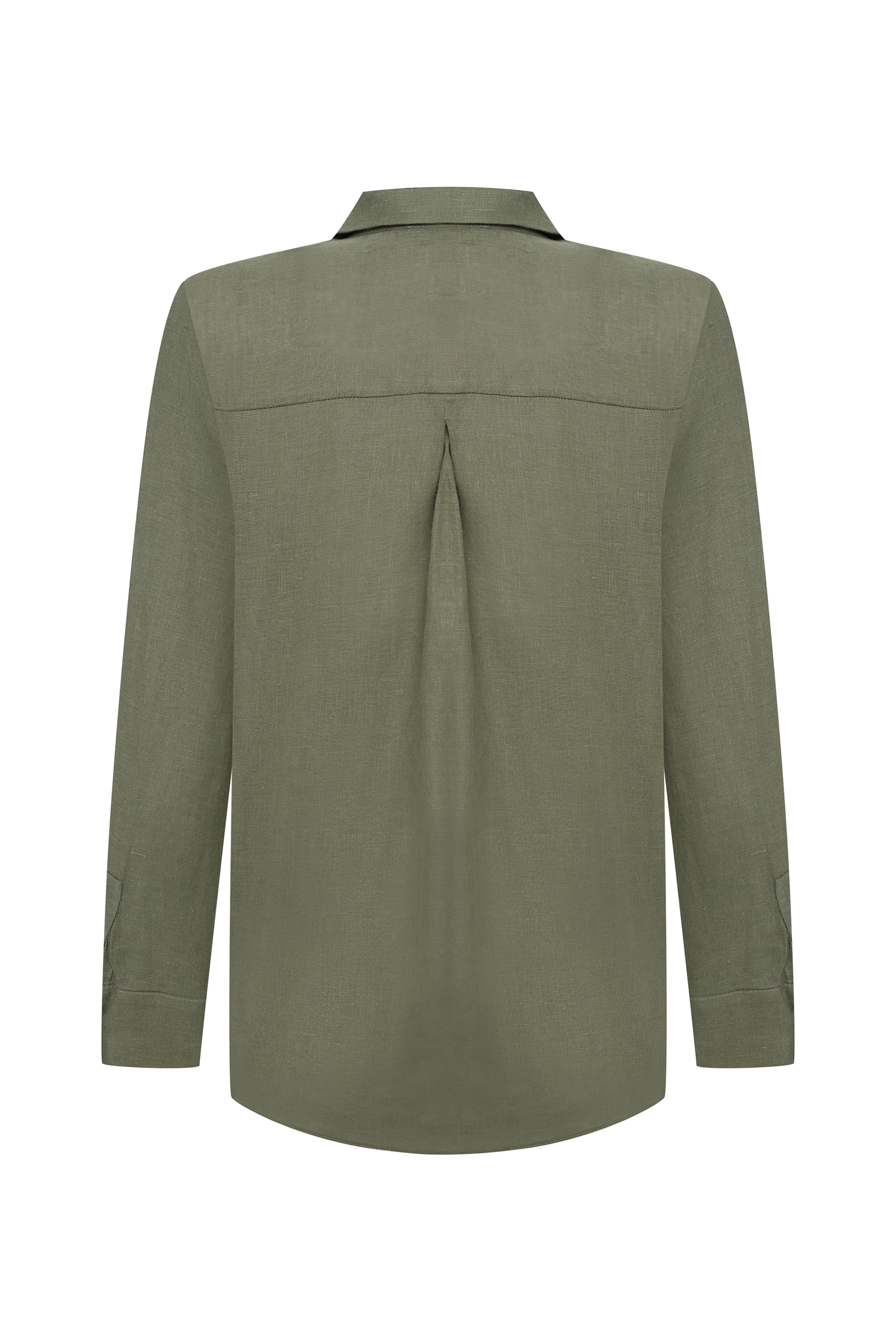 REGULAR FIT UZUN KOLLU KETEN GÖMLEK