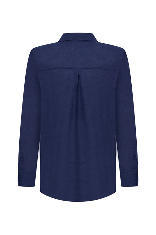  REGULAR FIT UZUN KOLLU KETEN GÖMLEK