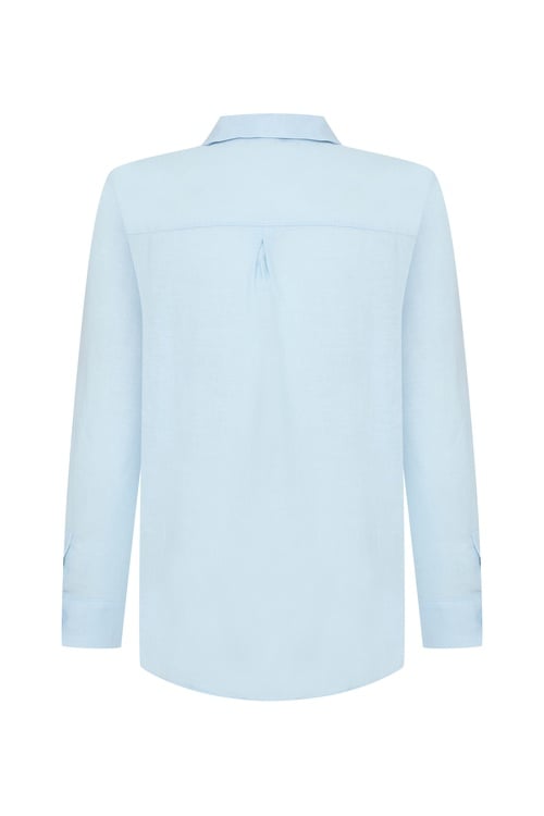  REGULAR FIT UZUN KOLLU KETEN GÖMLEK