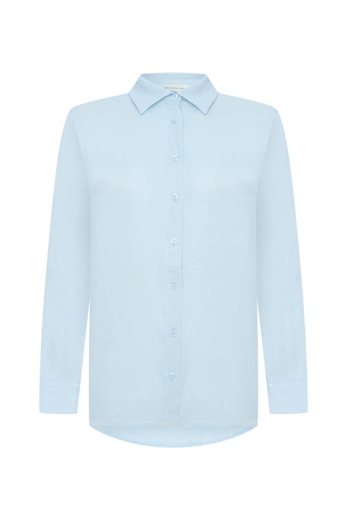  REGULAR FIT UZUN KOLLU KETEN GÖMLEK