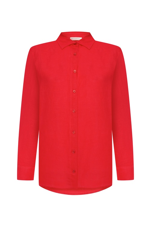  REGULAR FIT UZUN KOLLU KETEN GÖMLEK