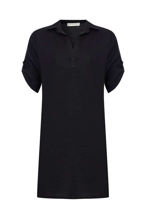  A FORM GÖMLEK YAKA MİNİ ELBİSE