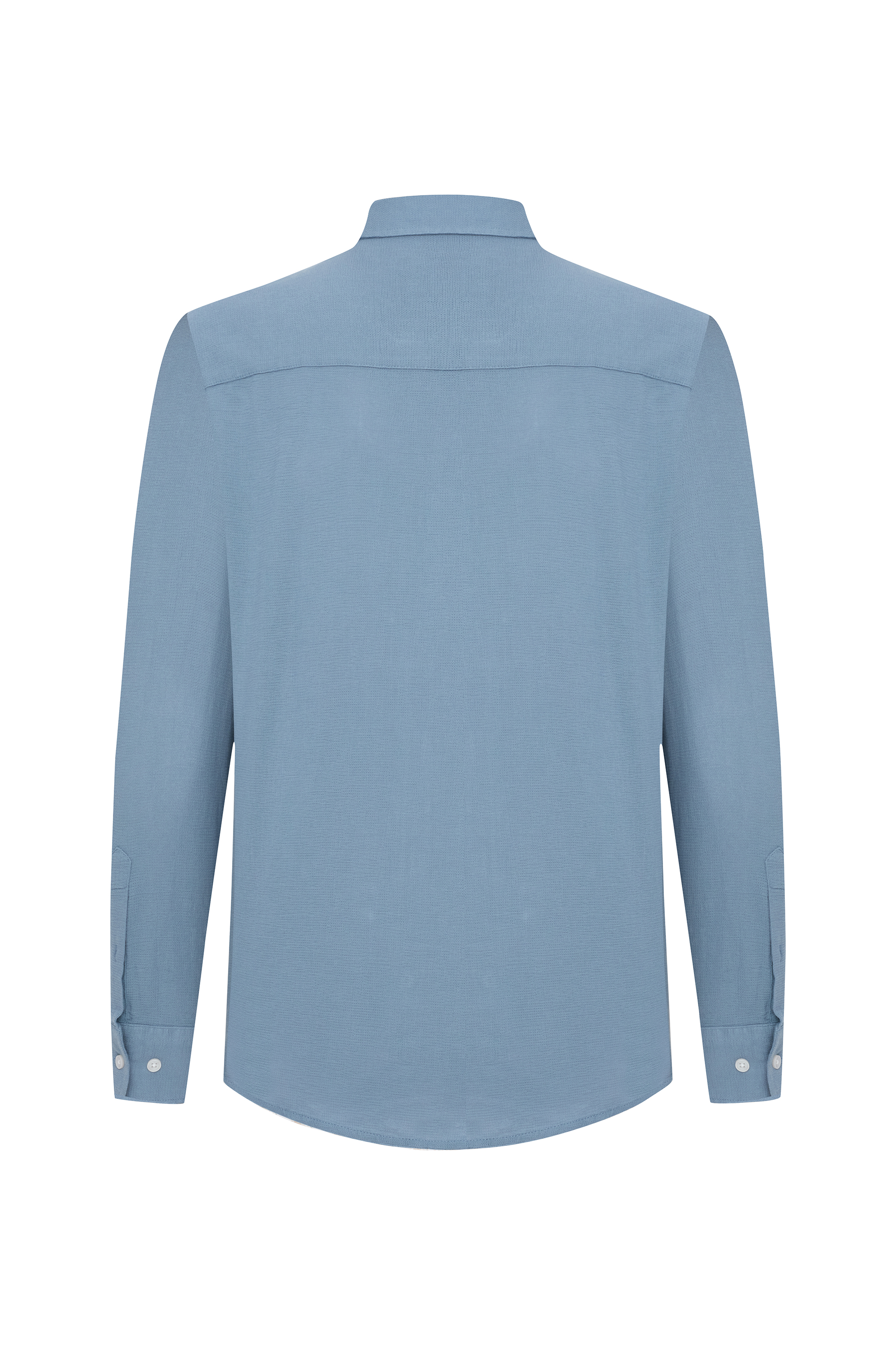 DOKULU REGULAR FIT UZUN KOLLU GÖMLEK