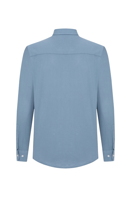  DOKULU REGULAR FIT UZUN KOLLU GÖMLEK