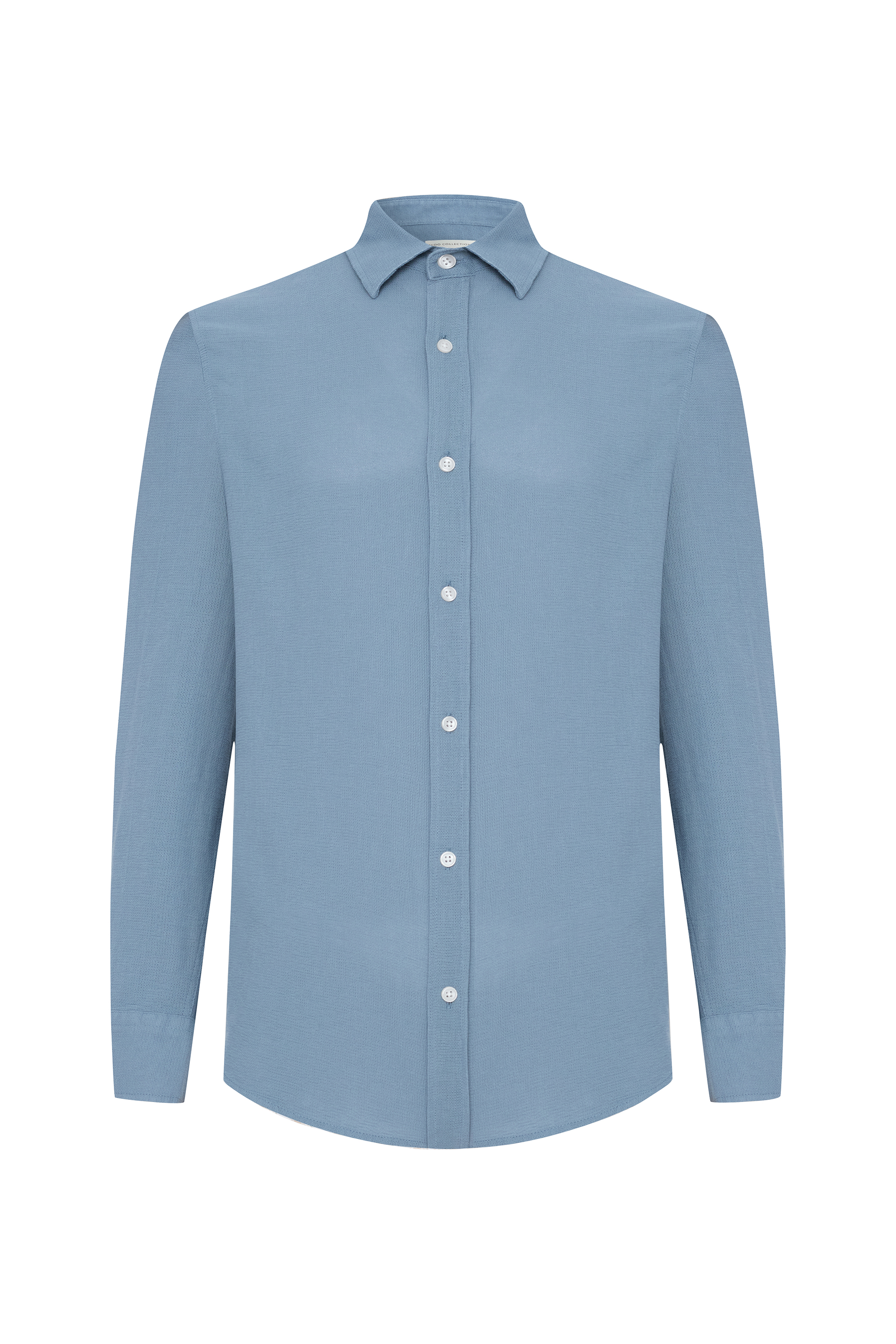 DOKULU REGULAR FIT UZUN KOLLU GÖMLEK