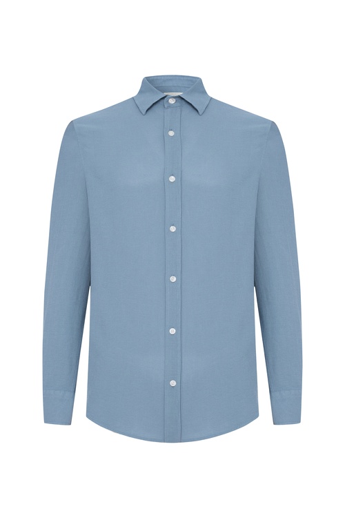  DOKULU REGULAR FIT UZUN KOLLU GÖMLEK