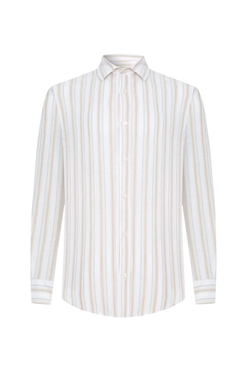  DOKULU ÇİZGİLİ REGULAR FIT GÖMLEK